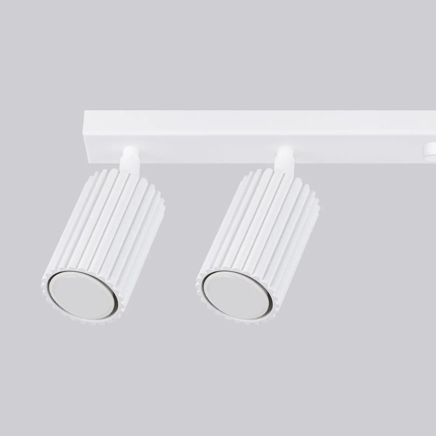 Plafonnier 6 Spots Orientables Cannelé Blanc - Dalumea - vue 6
