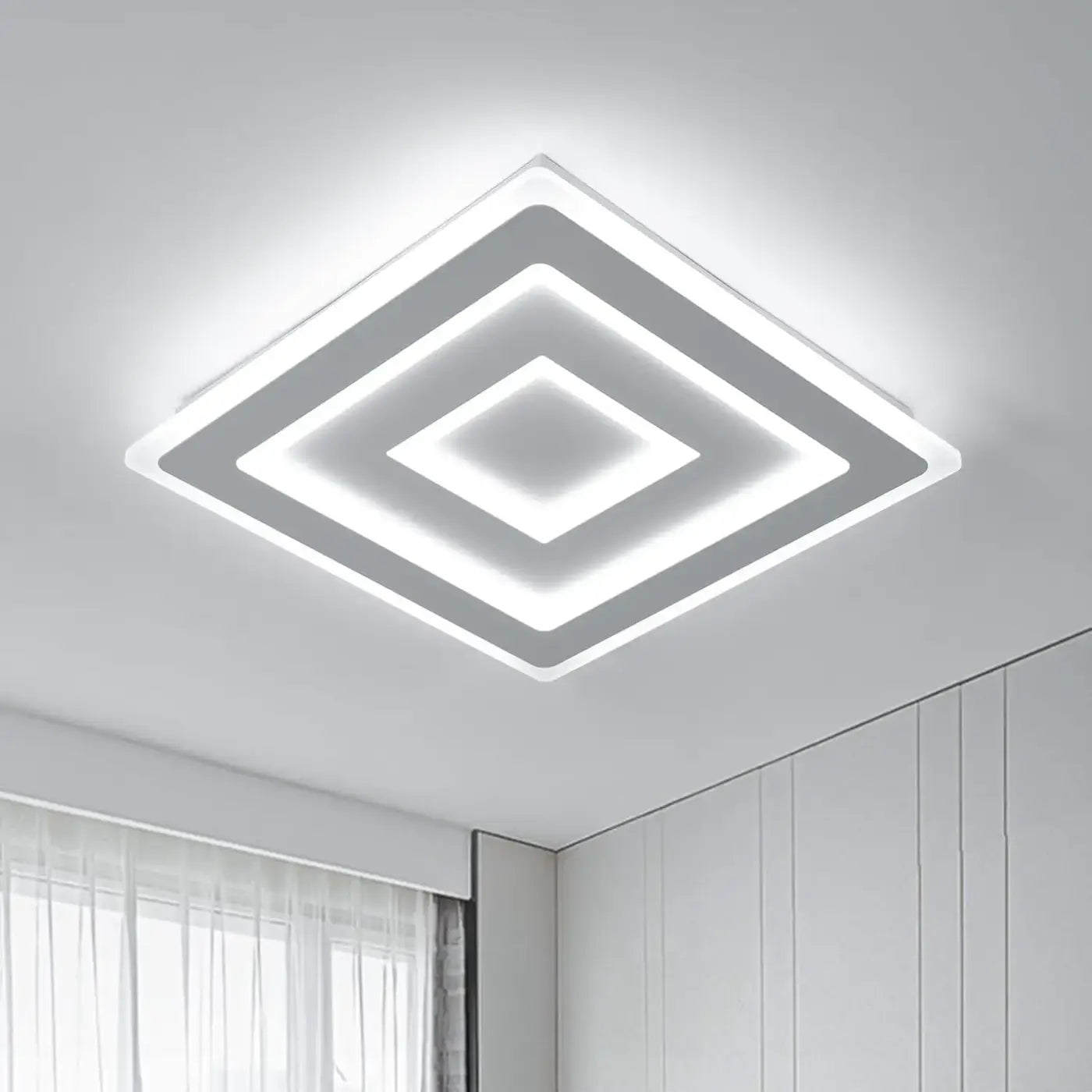 Plafonnier LED Losanges Blanc - Dalumea - vue 2