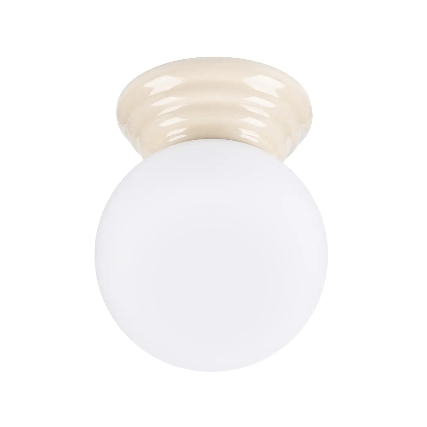 Plafonnier Boule Opaline Beige - Dalumea - vue 8