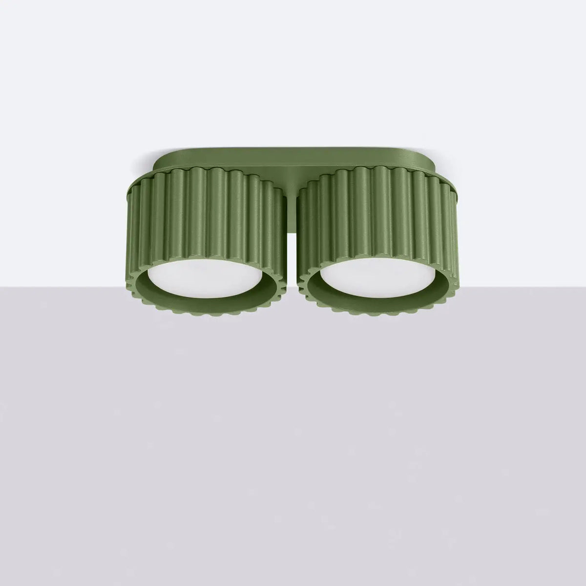 Plafonnier Double Spot Vert Olive - Dalumea - vue 2