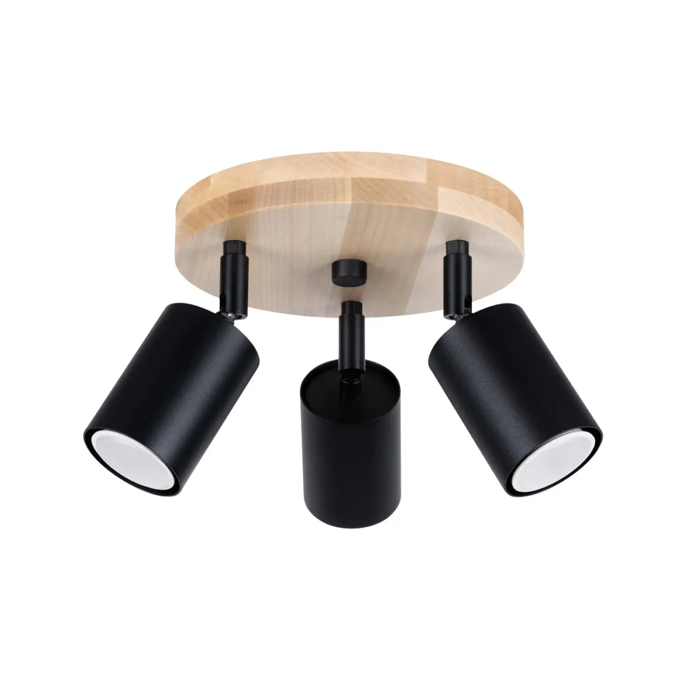 Plafonnier 3 Spots Bois Noir Contemporain - Dalumea - vue 4