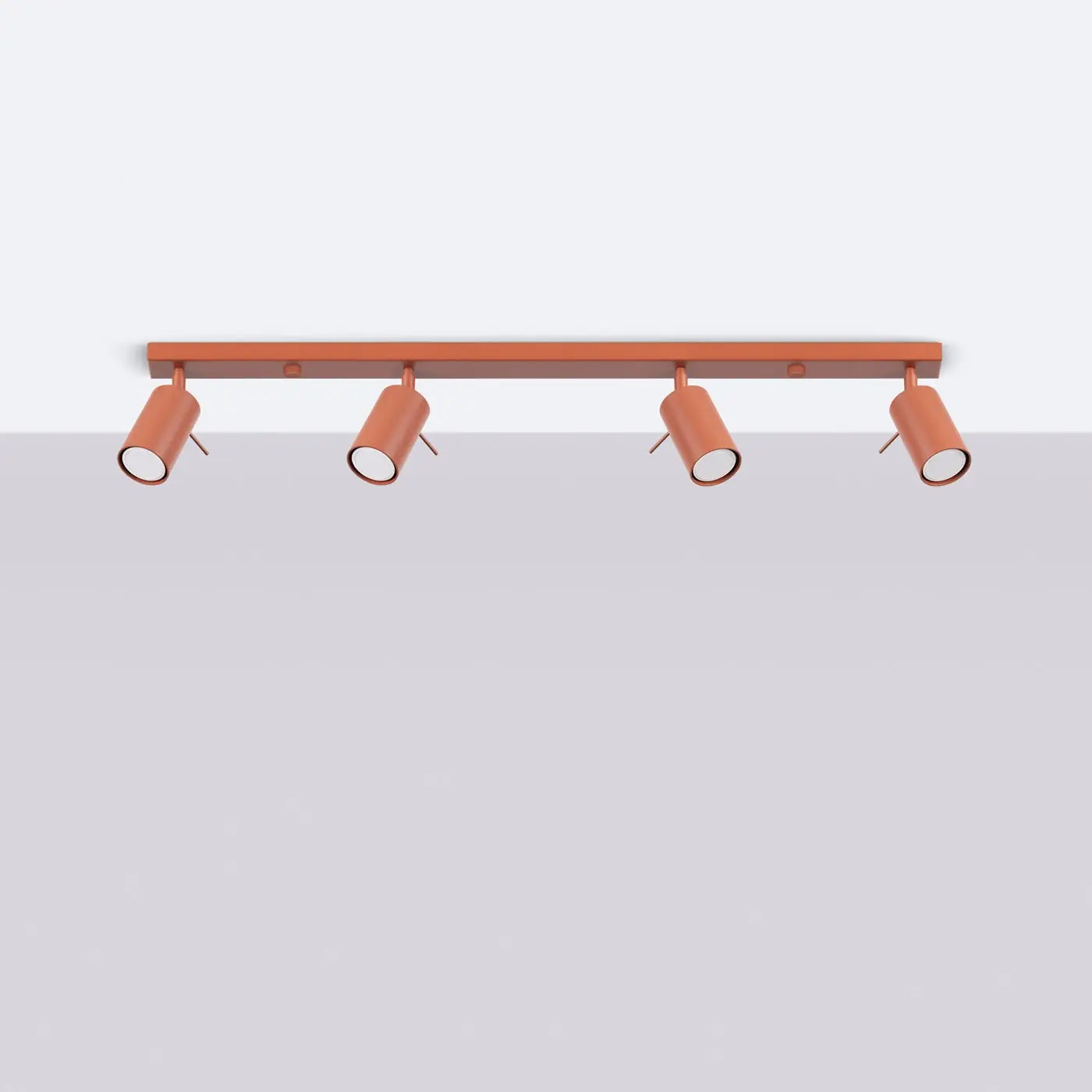 Plafonnier Rail 4 Spots Rouge Ocre - Dalumea - vue 2