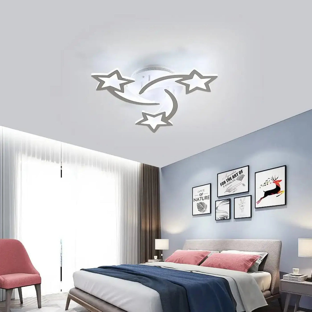Plafonnier Étoiles et Lune Chambre Enfant - Dalumea - vue 3