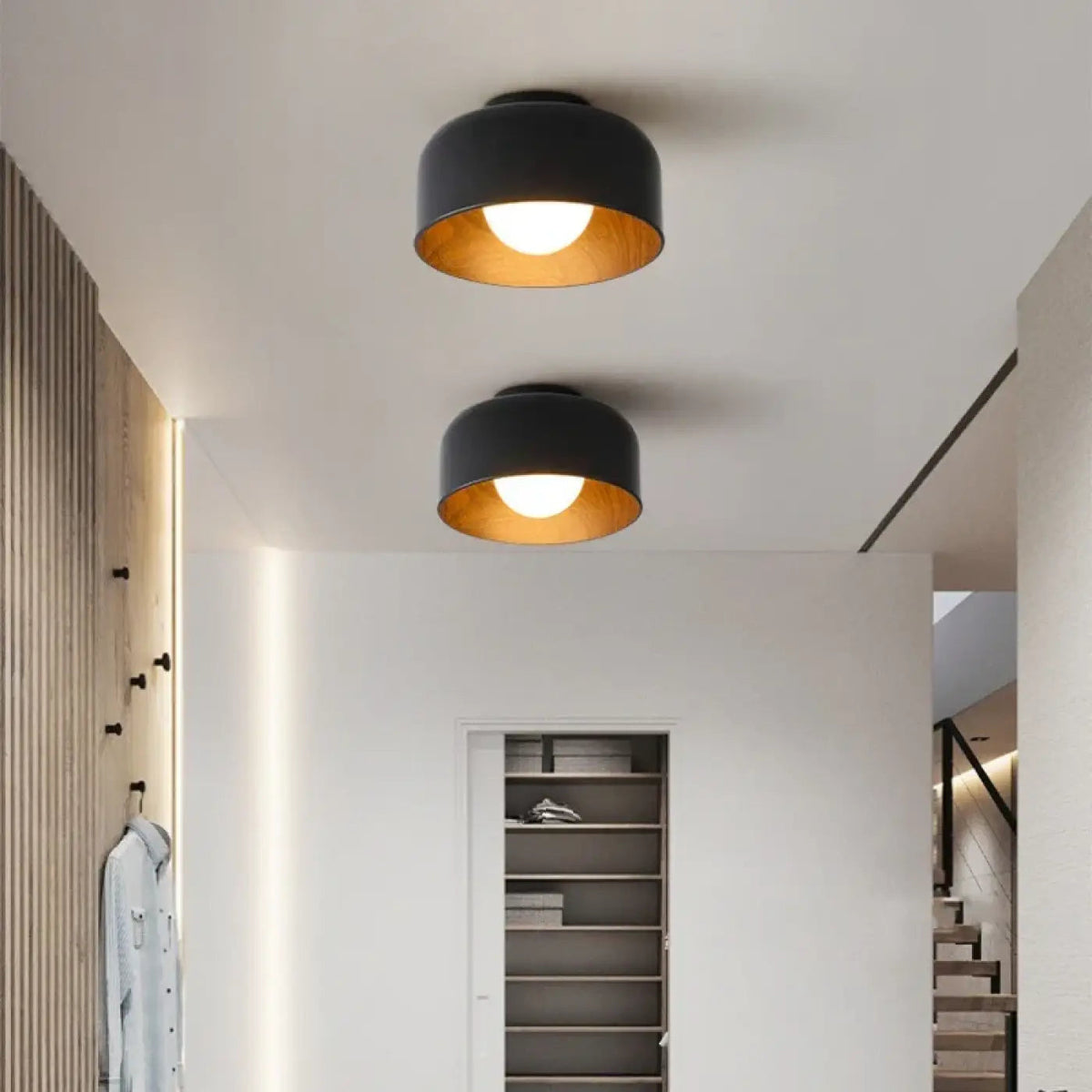 Plafonnier Rond Bois Moderne