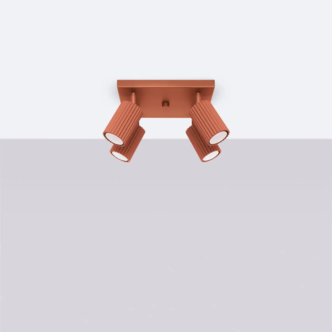 Plafonnier 4 Spots Rouge Ocre - Dalumea - vue 2