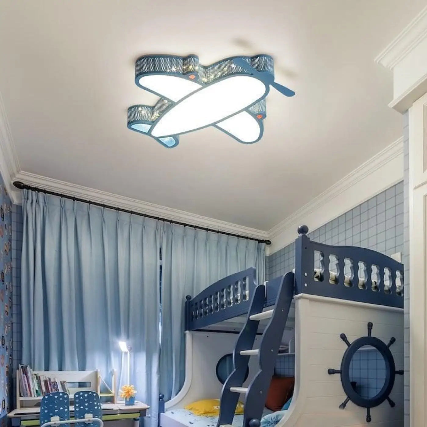 Plafonnier Avion Acrylique Perforé Chambre Enfant - Dalumea - vue 3