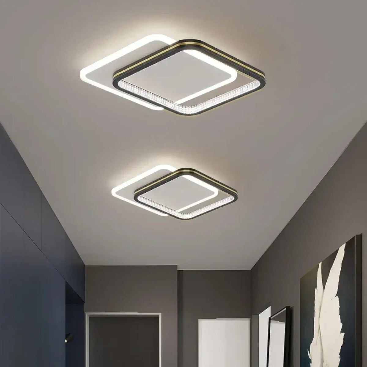 Plafonnier LED Noir Doré - Dalumea - vue 8