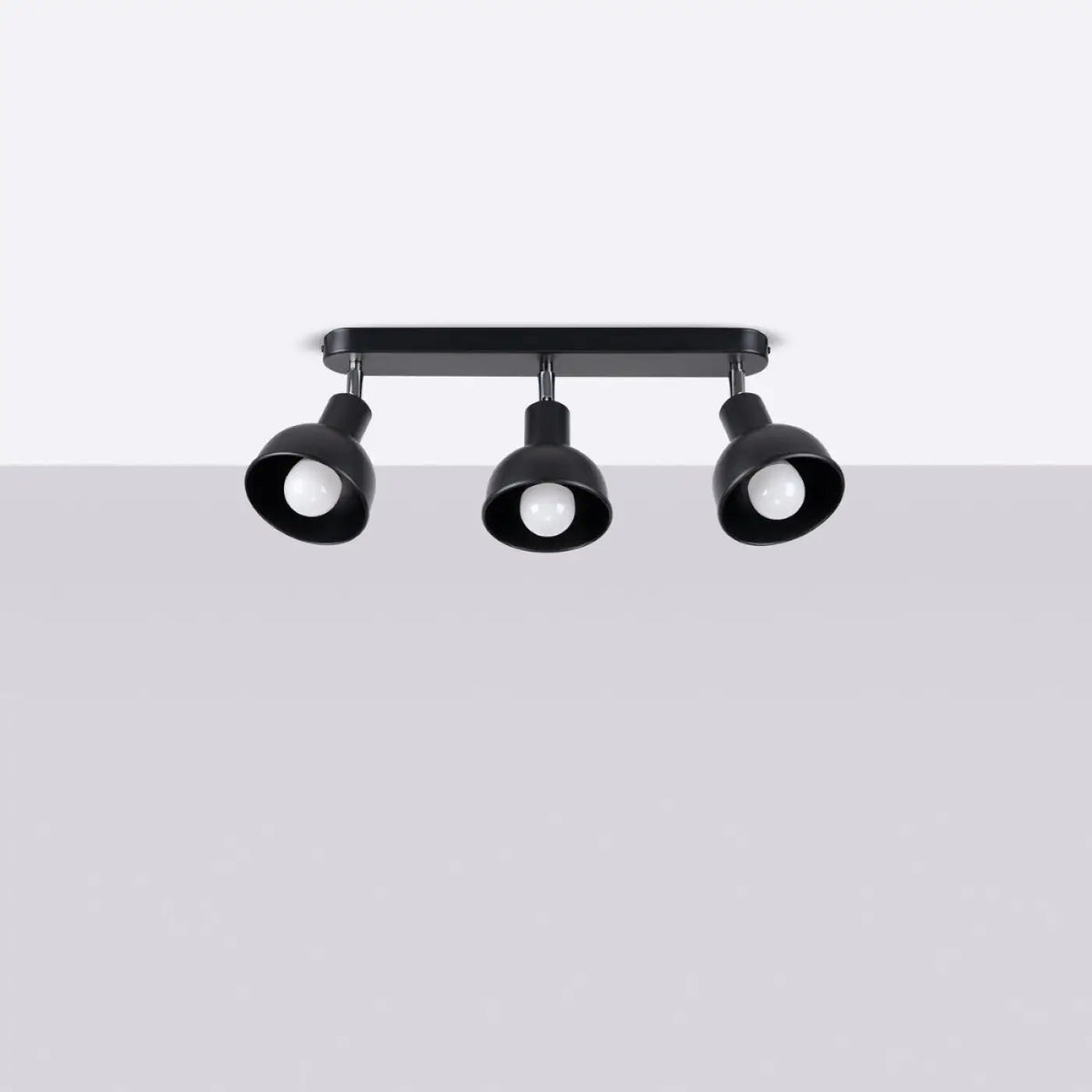 Plafonnier Noir 3 Spots Orientables