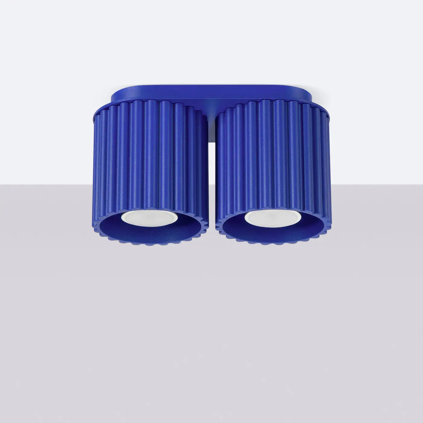 Plafonnier Double Cylindre Strié Ultramarine - Dalumea - vue 2