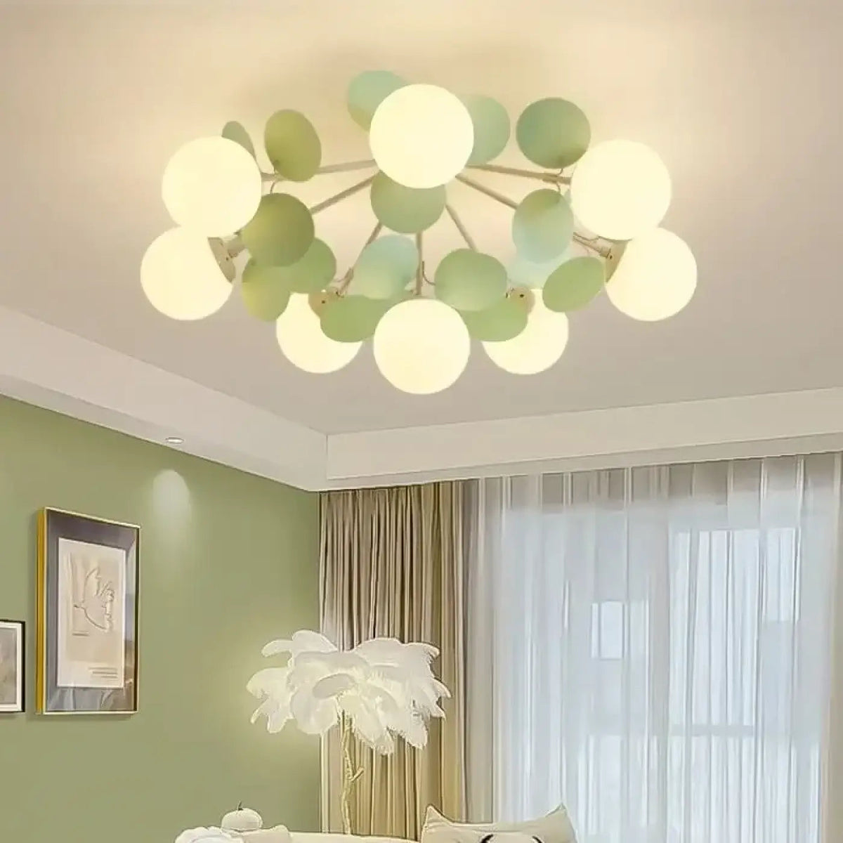 Plafonnier Globes LED Vert Clair - Dalumea - vue 6