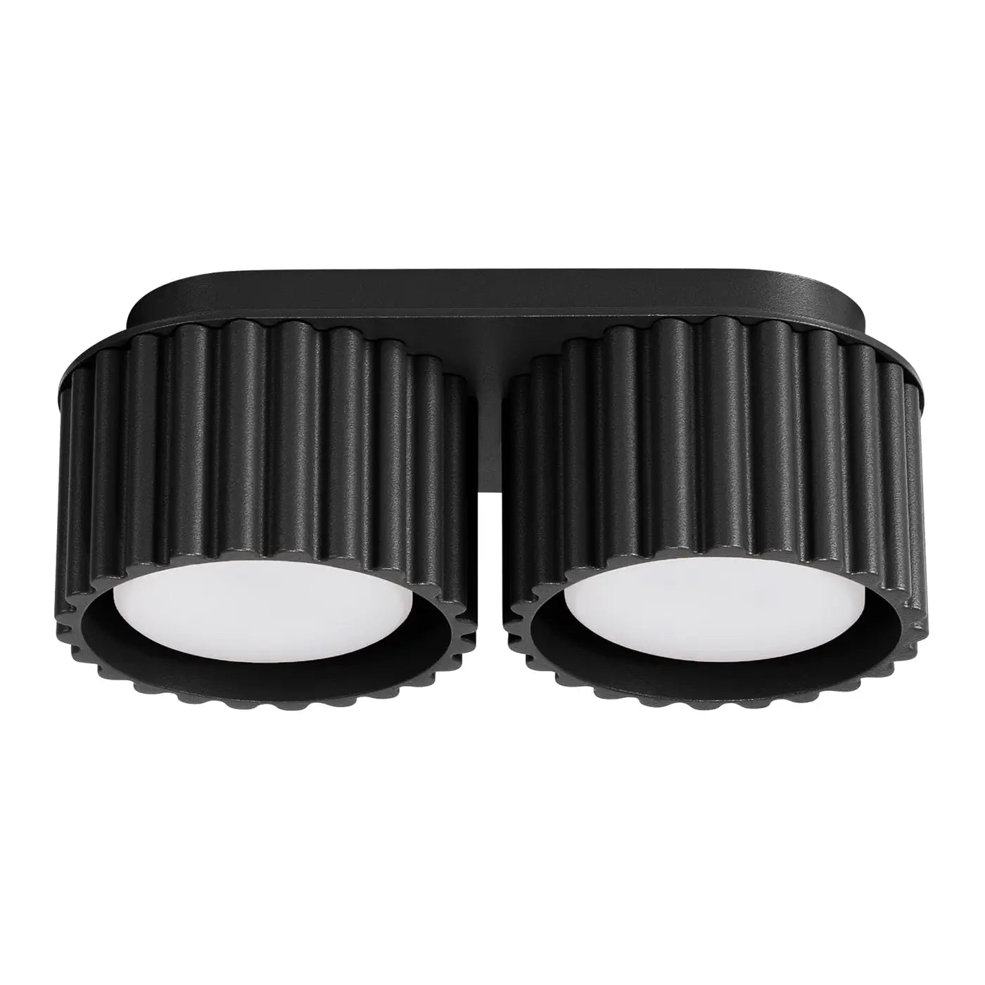 Plafonnier Double Spot Noir Rainuré - Dalumea - vue 6