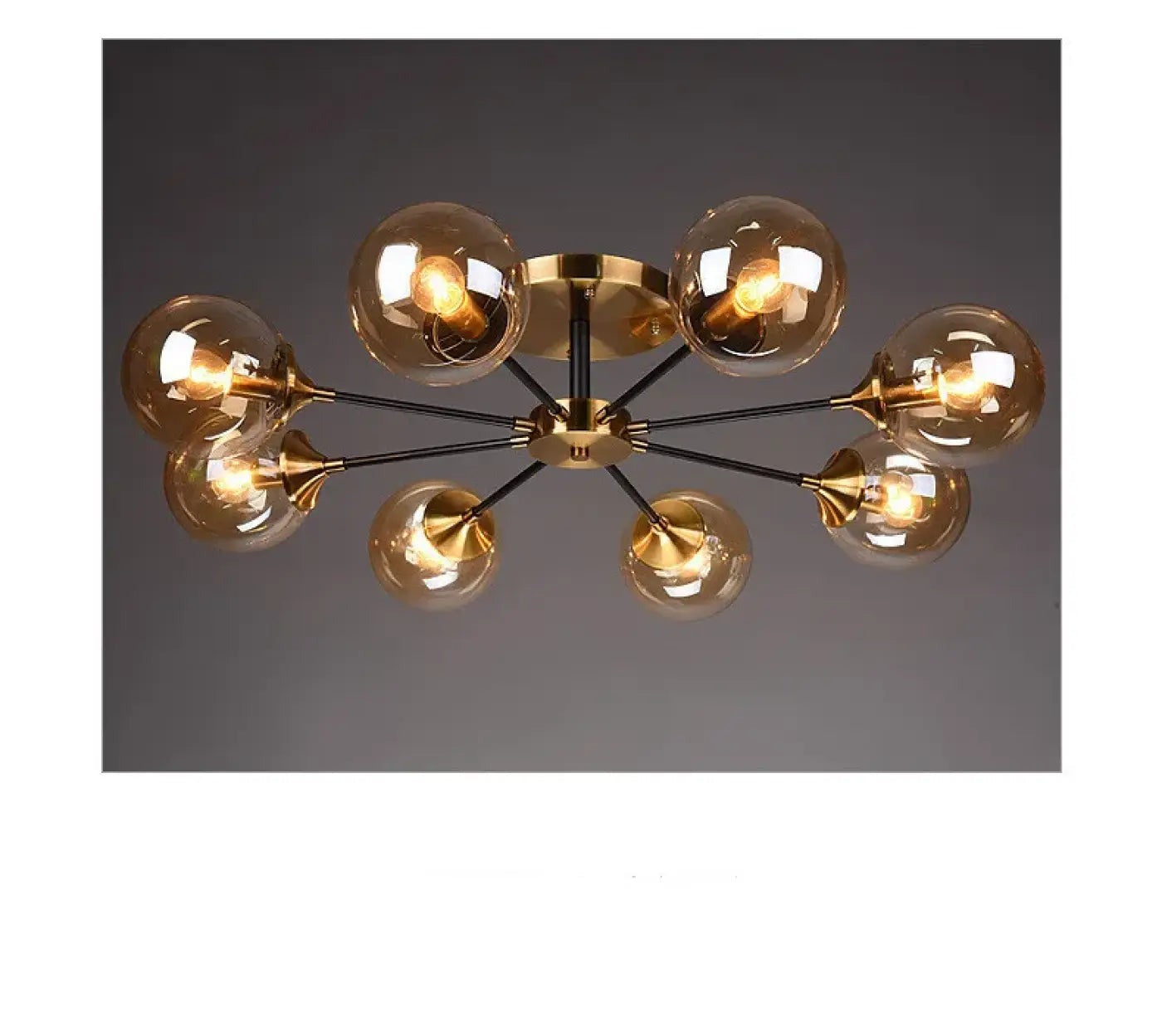 Plafonnier decoratif en verre ambre style vintage - Dalumea - vue 12