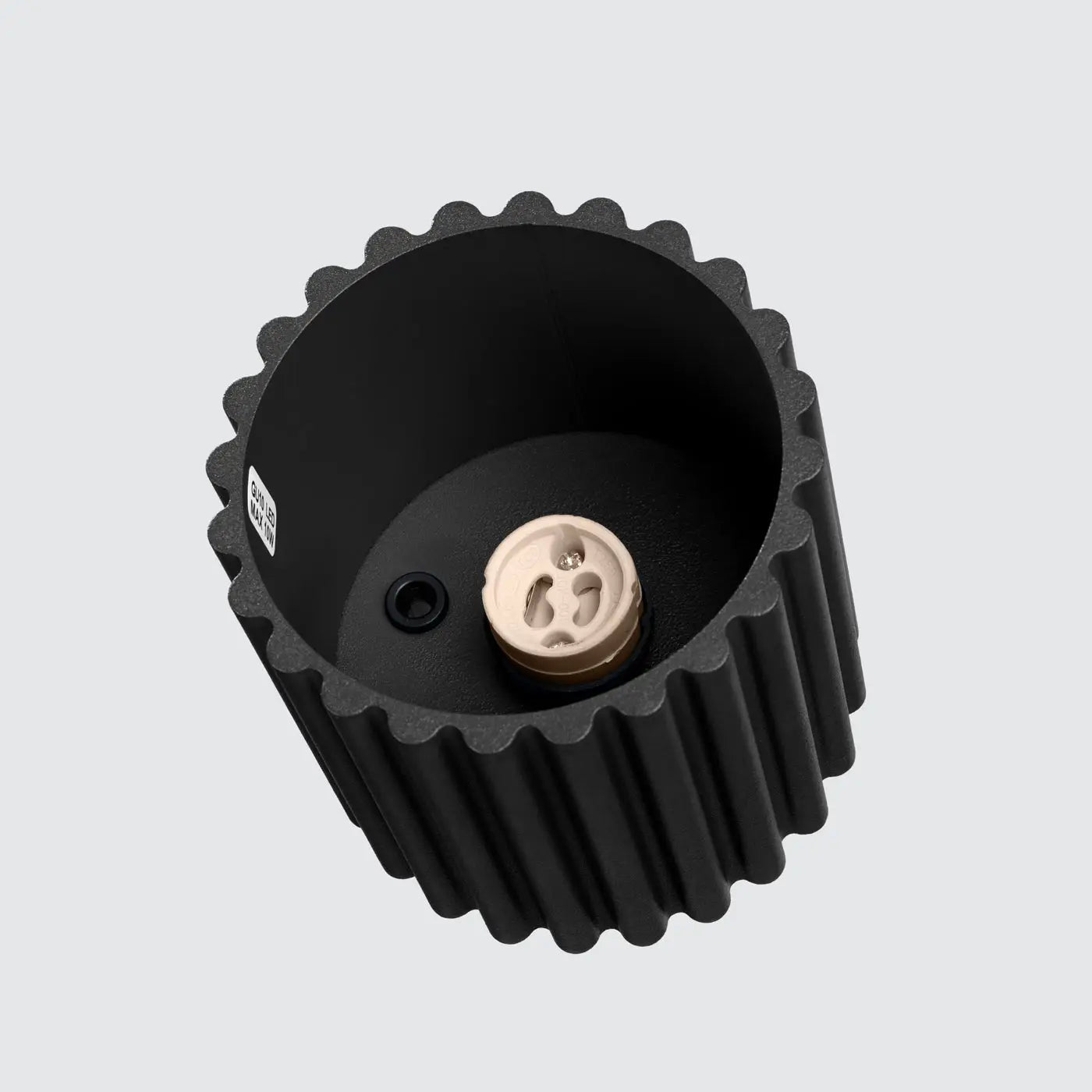 Plafonnier Cylindrique Noir Rainuré - Dalumea - vue 4