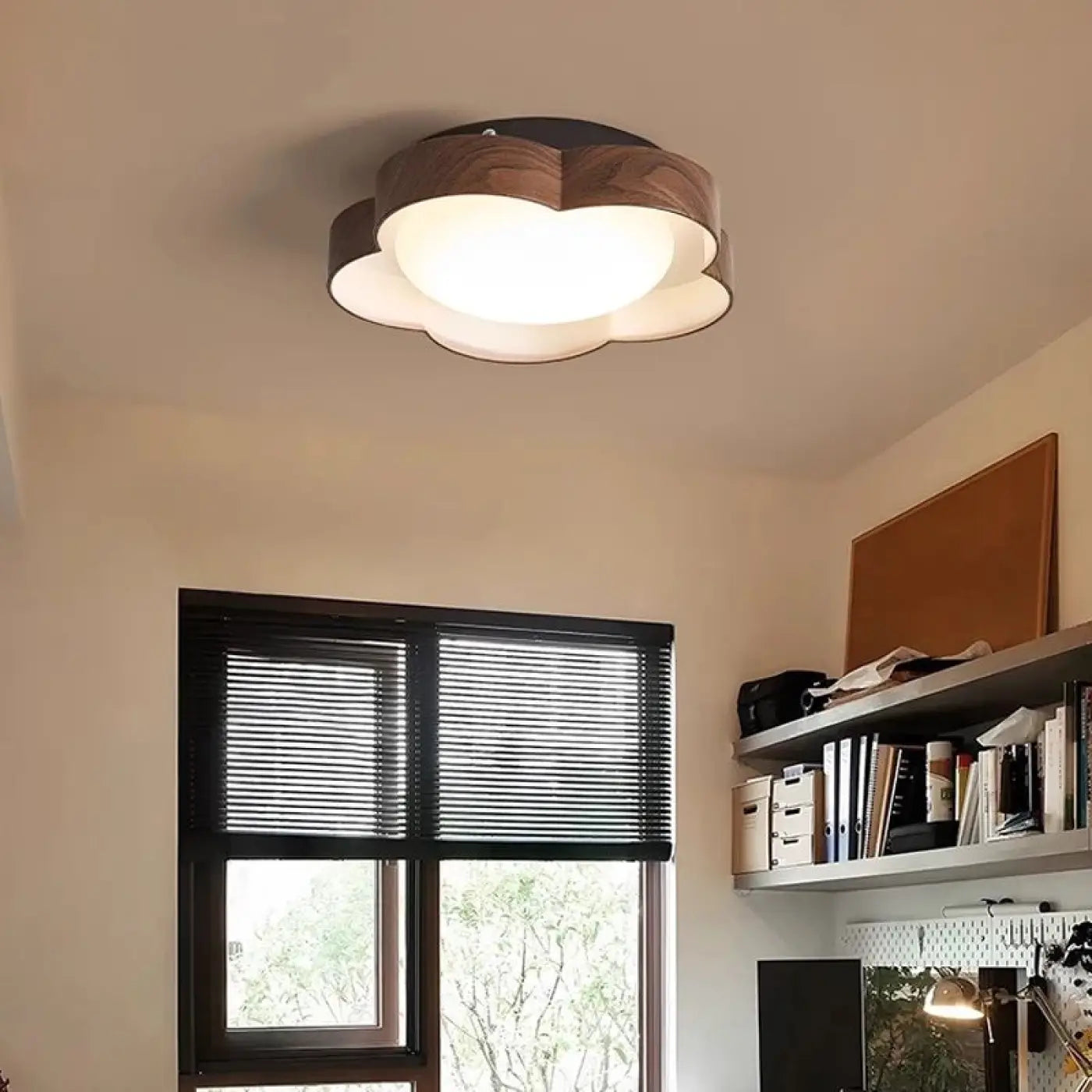 Plafonnier LED Floral Marron Blanc - Dalumea - vue 3