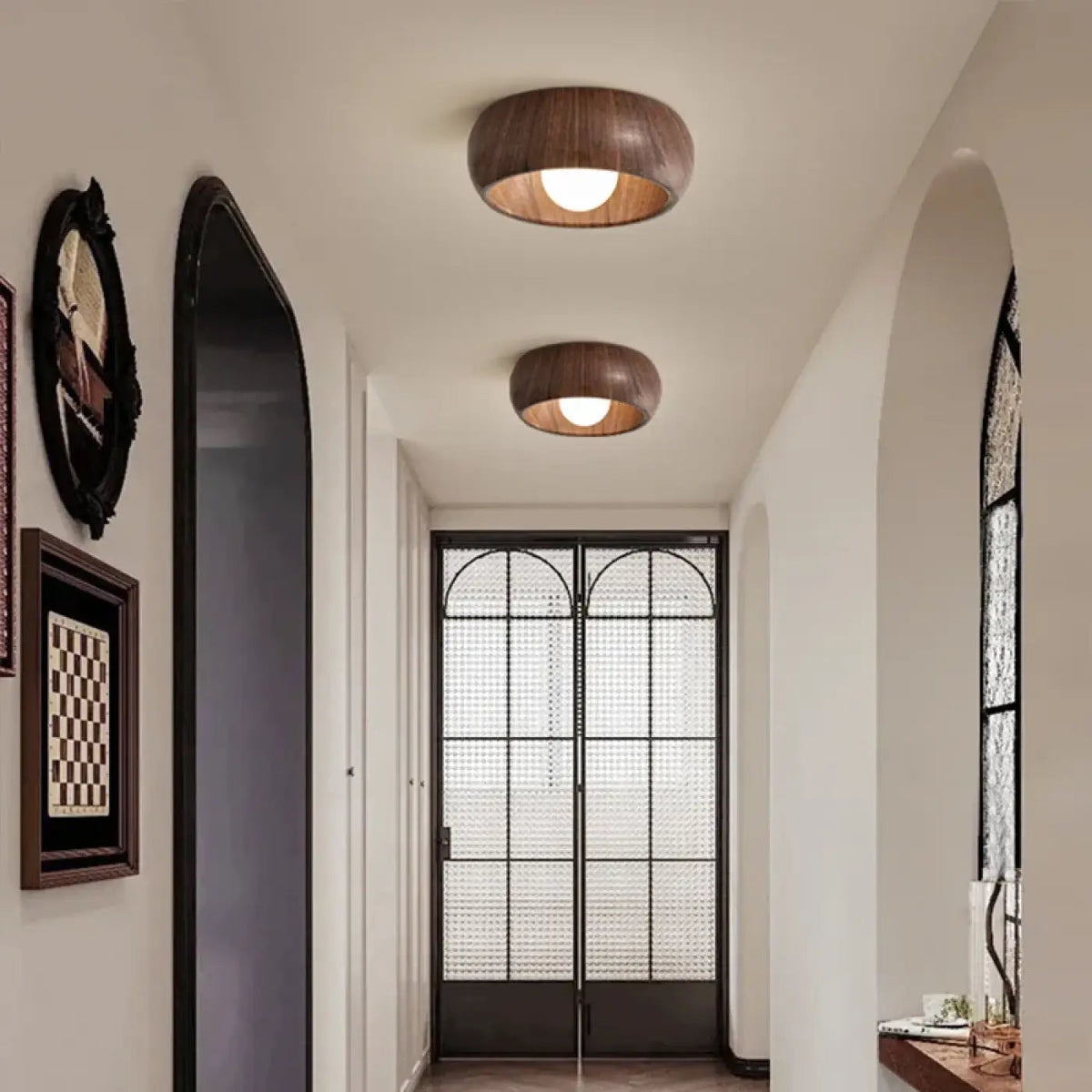 Plafonnier Rond Bois Bicolore Couloir - Dalumea - vue 4