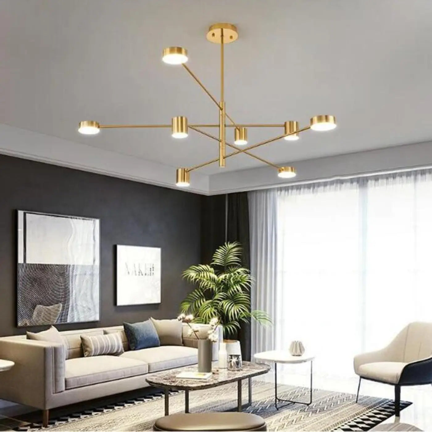 Plafonnier LED Bras Cylindriques Design Noir - Dalumea - vue 4