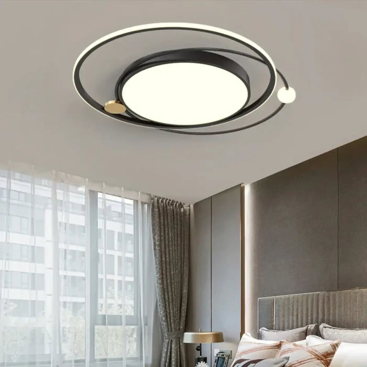 Plafonnier Anneaux Entrelacés Design Contemporain