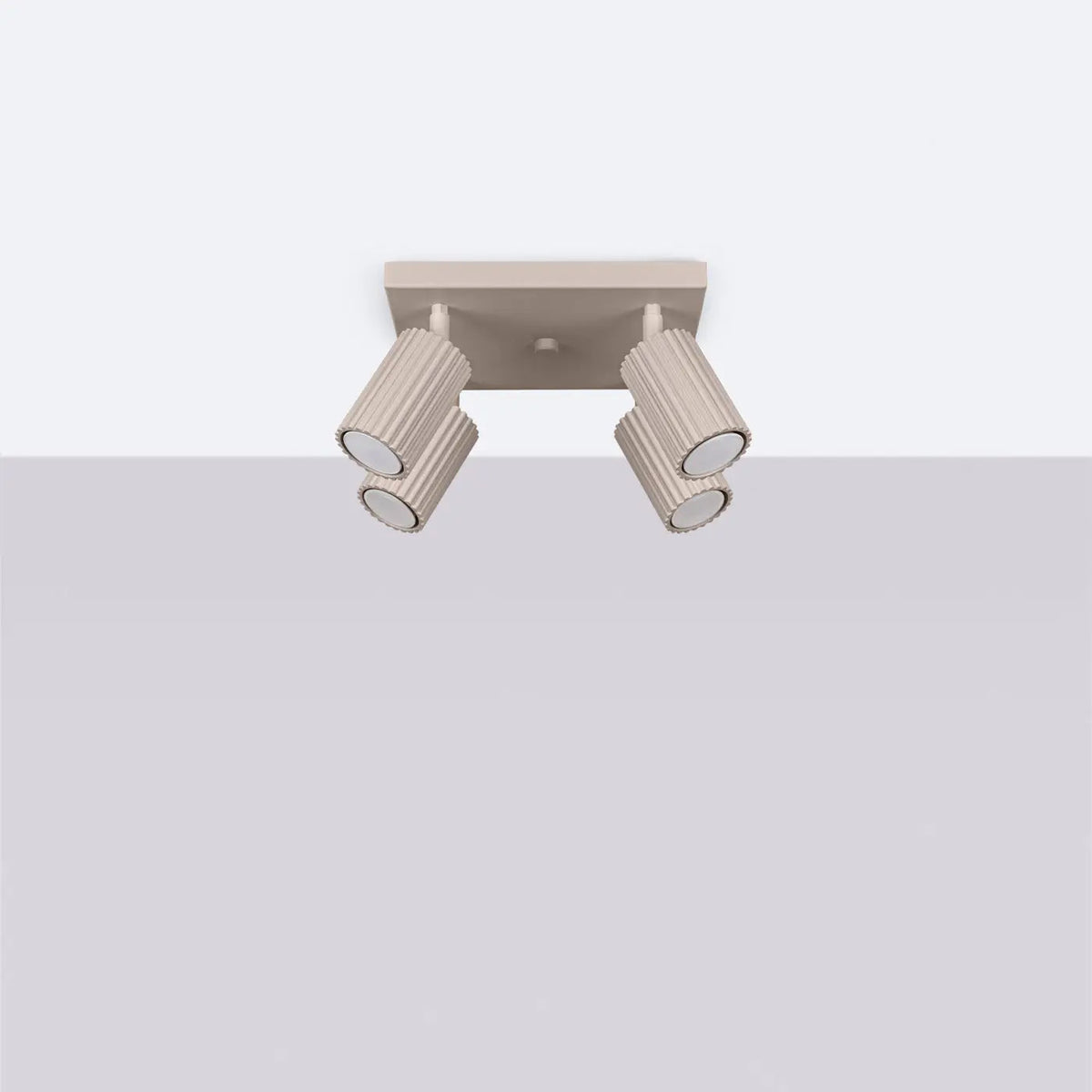 Plafonnier 4 Spots Orientables Platine Carrée Taupe