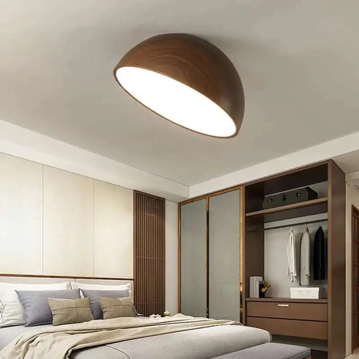 Plafonnier Demi Sphère Bois LED - Dalumea - vue 1