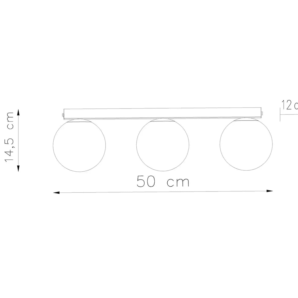 Plafonnier 3 Globes LED Blanc - Dalumea - vue 7