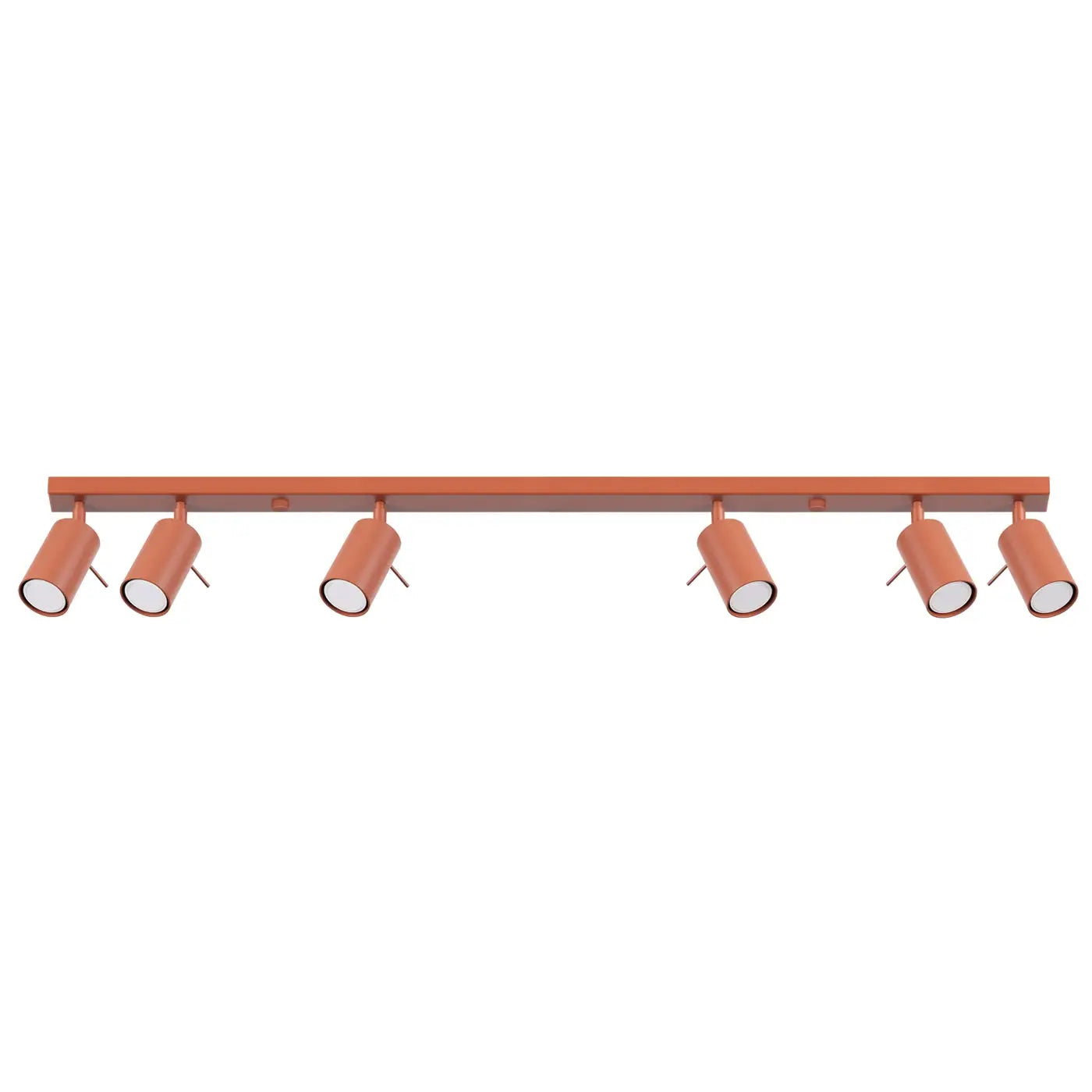 Plafonnier 6 Spots Orientables Lisse Rouge Ocre - Dalumea - vue 8