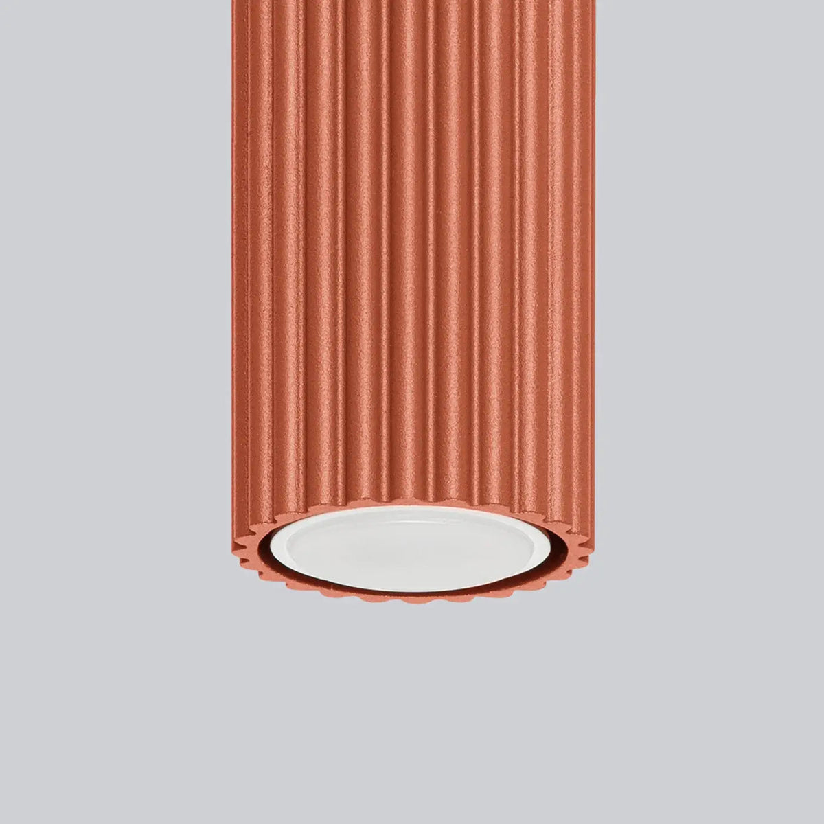 Plafonnier Cylindrique Rouge Ocre Cannelé - Dalumea - vue 4