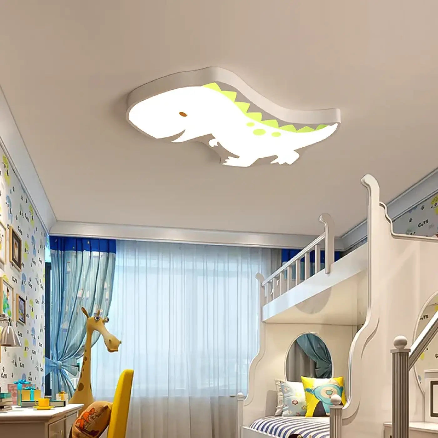 Plafonnier T-Rex Bleu Chambre Enfant - Dalumea - vue 5