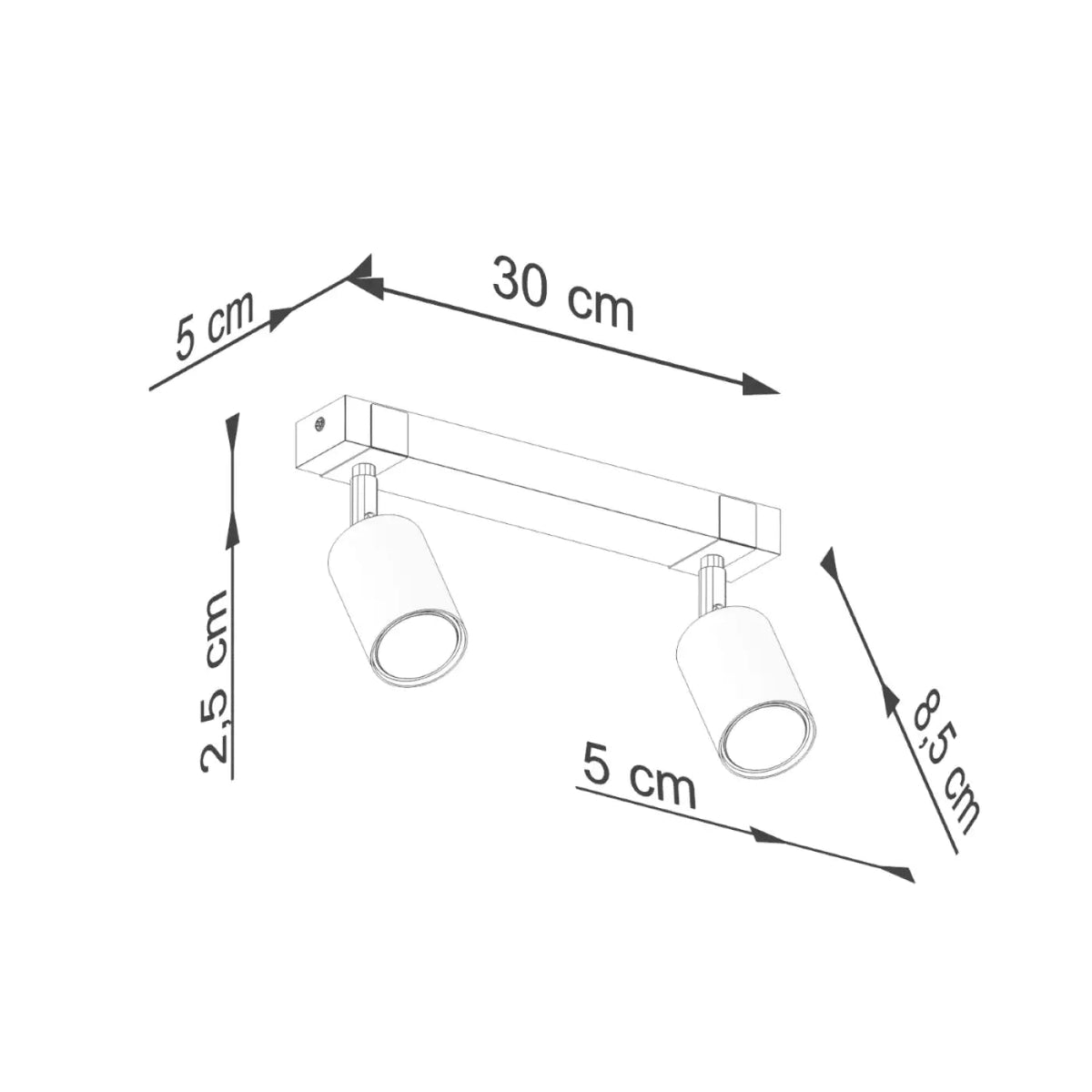 Plafonnier luminaire plafonnier noir double spot design moderne - noir - Dalumea - vue 13
