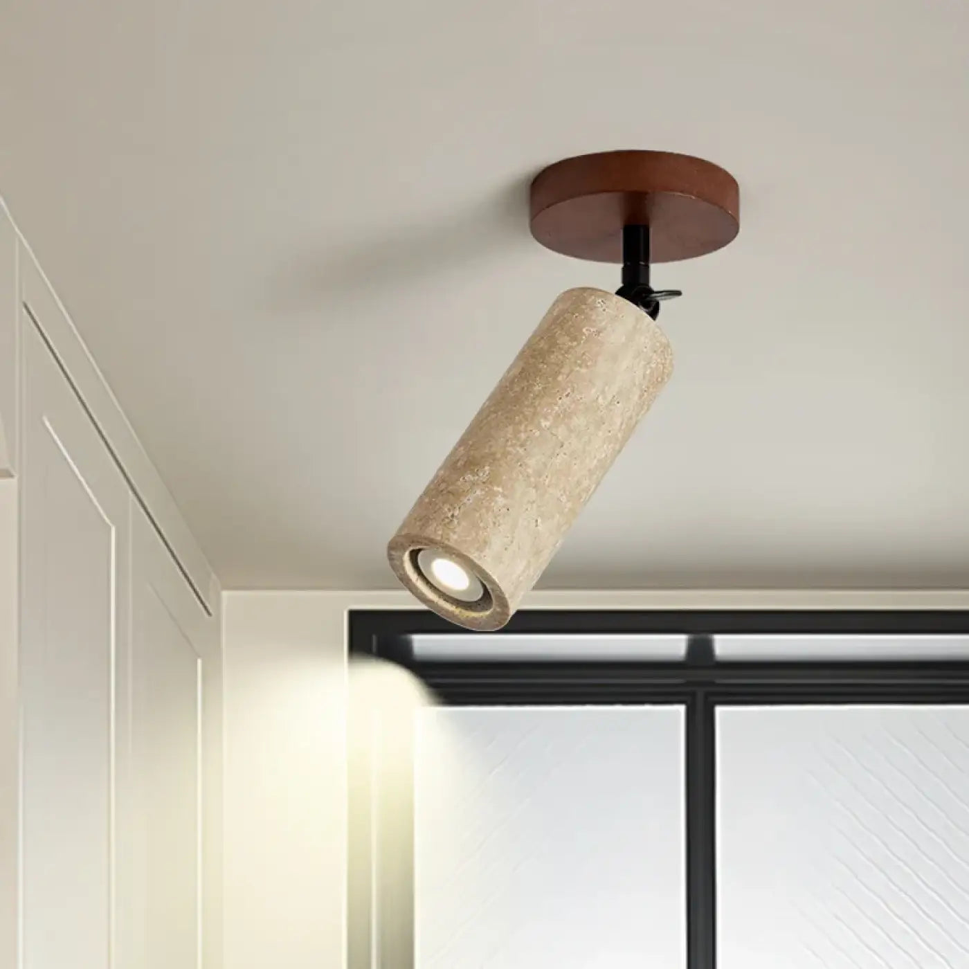 Plafonnier Spot Orientable Travertin Bois - Dalumea - vue 3