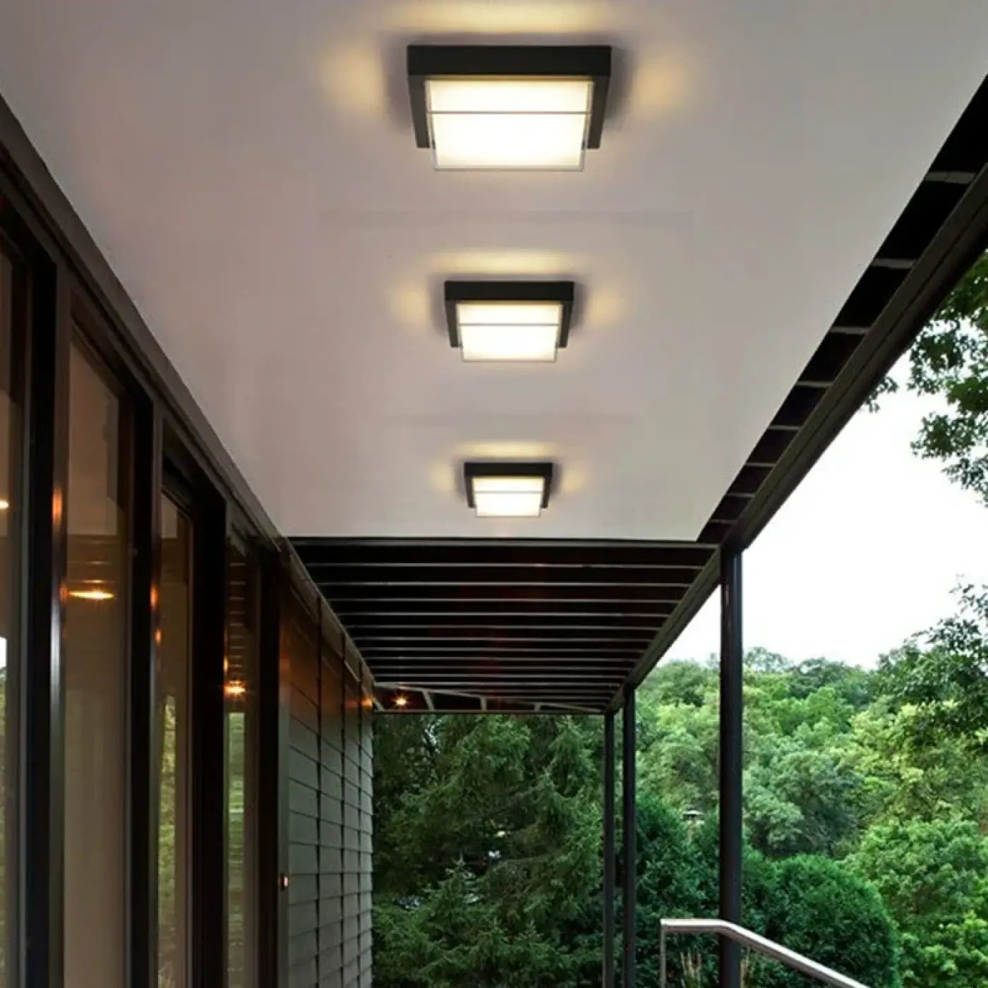 Plafonnier LED Carré Noir Blanc - Dalumea - vue 5
