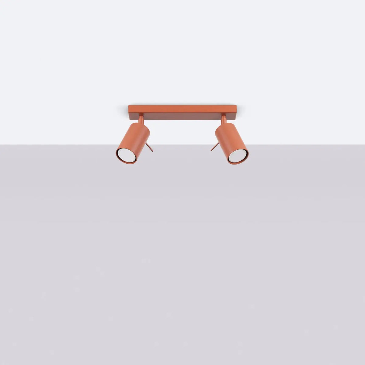 Plafonnier 2 Spots Orientables Rouge Ocre
