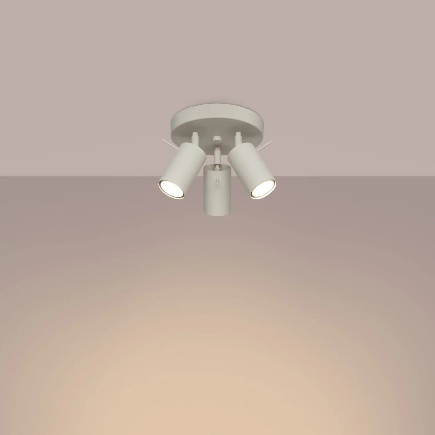 Plafonnier 3 Spots Orientables Plateau Beige - Dalumea - vue 1