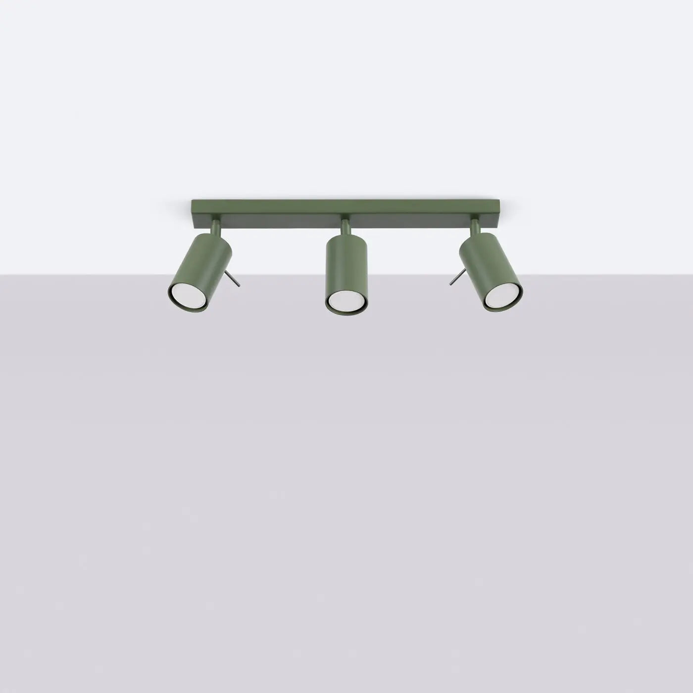 Plafonnier Rail 3 Spots Vert Olive - Dalumea - vue 2