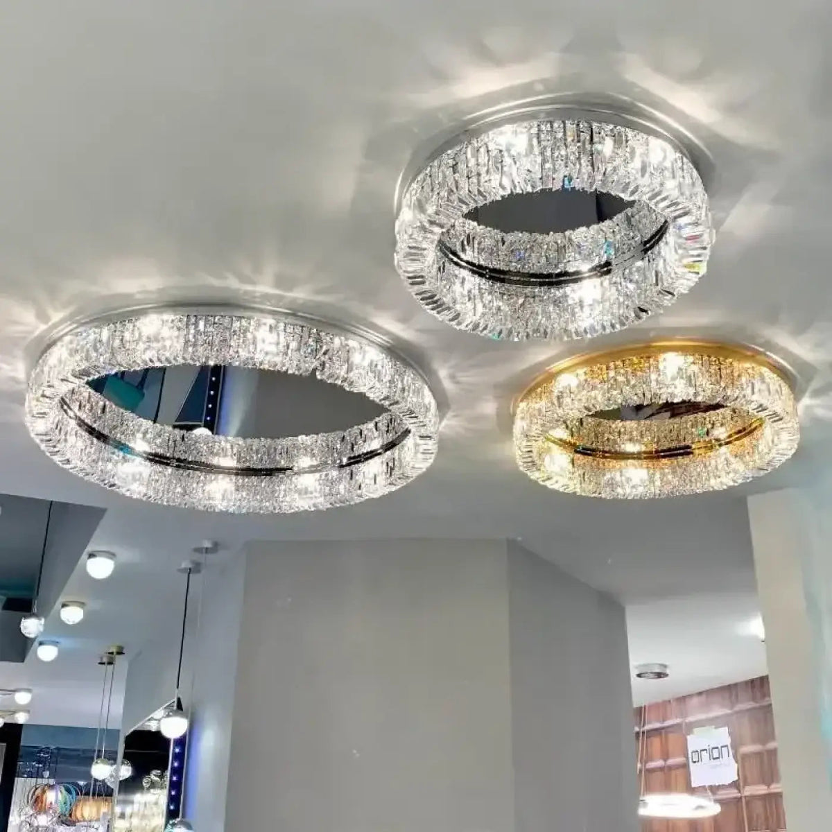 Plafonnier Cristal LED Rond Doré - Dalumea - vue 5