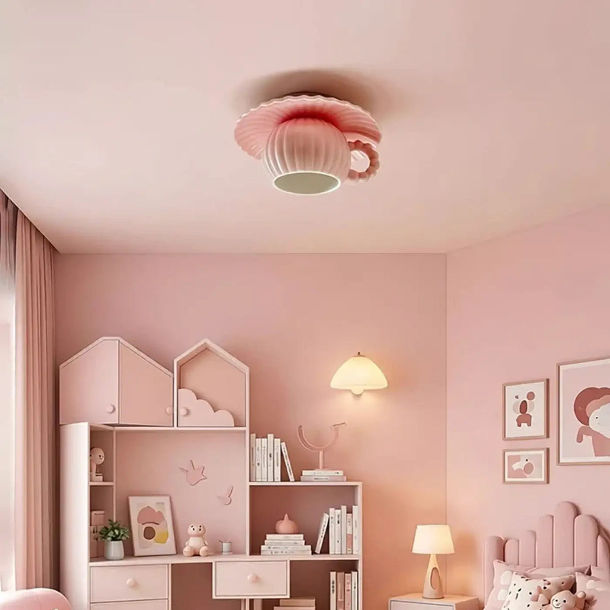 Plafonnier Chambre Enfant Rose Pastel - Dalumea - vue 1