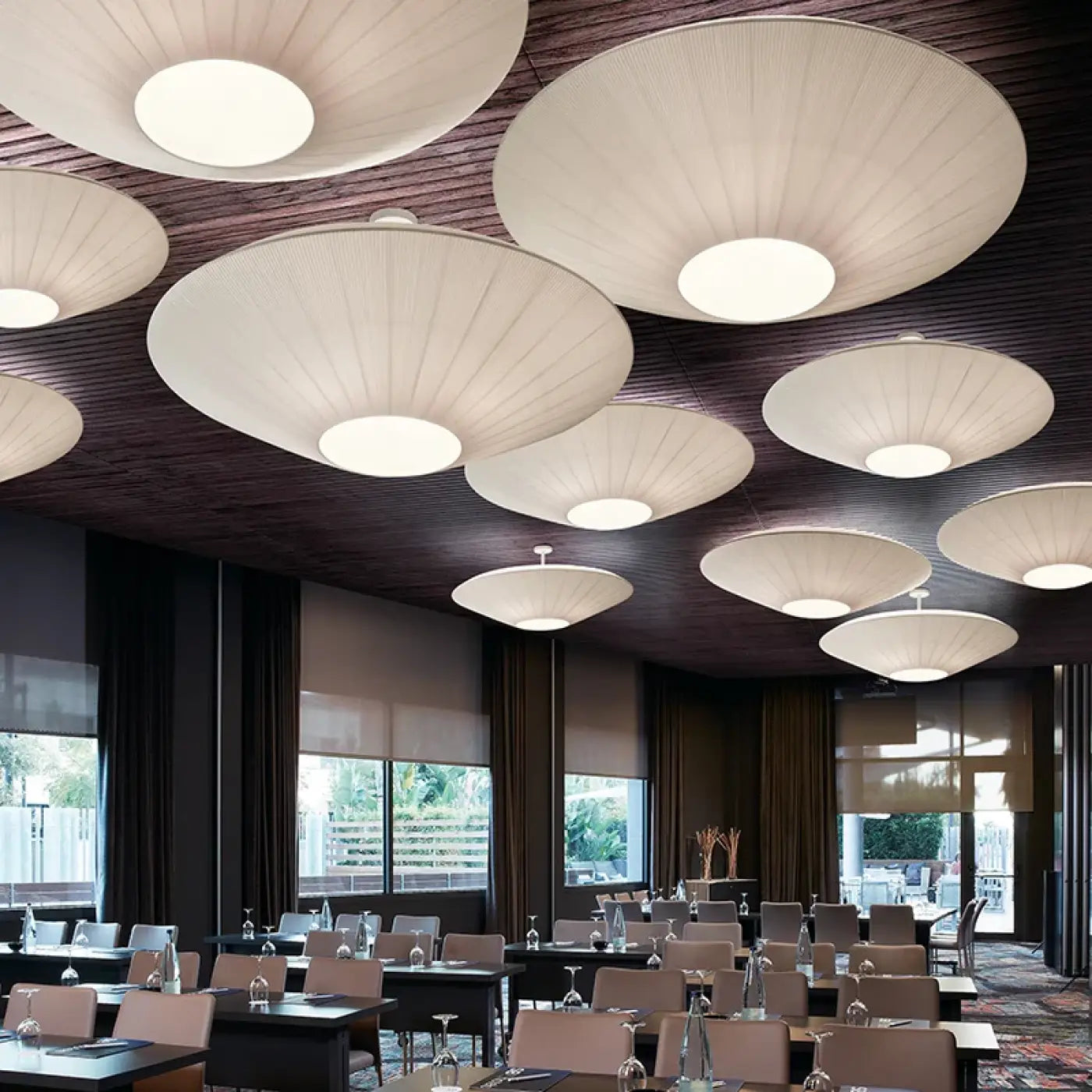 Plafonnier Design Rond Effet Tissu - Dalumea - vue 4