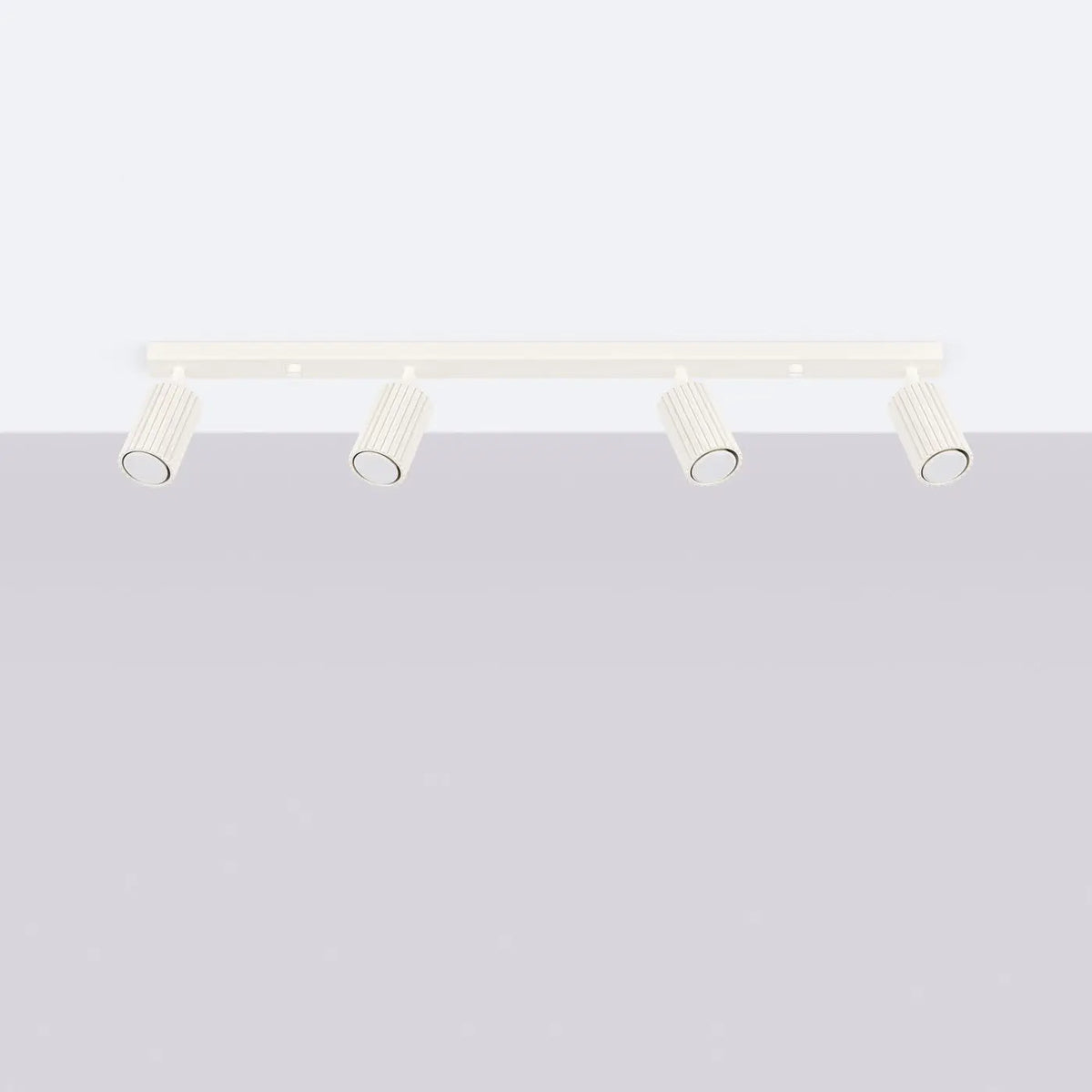 Plafonnier 4 Spots Orientables Barre Beige - Dalumea - vue 2