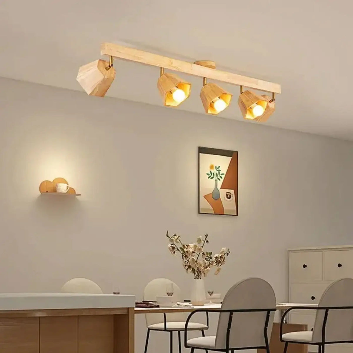 Plafonnier Bois Spots LED Orientables - Dalumea - vue 5