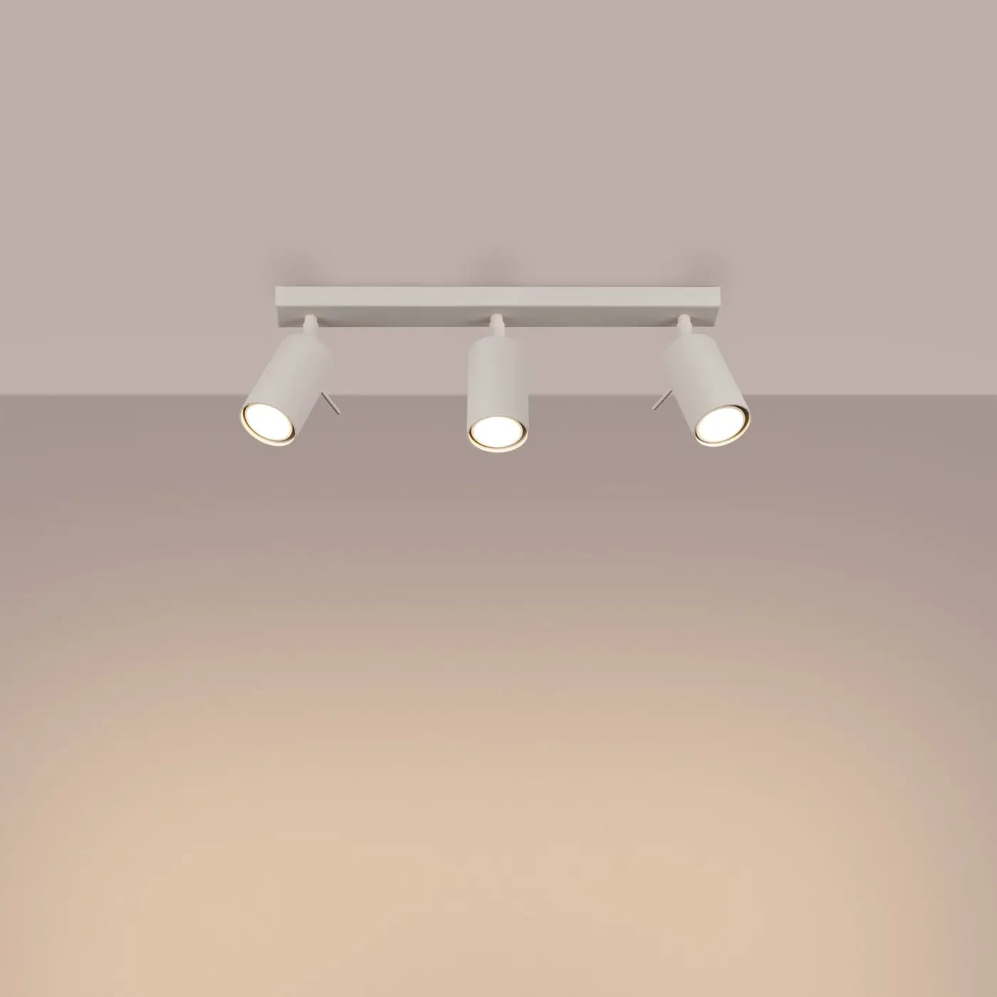 Plafonnier 3 Spots Orientables Barre Beige - Dalumea - vue 1