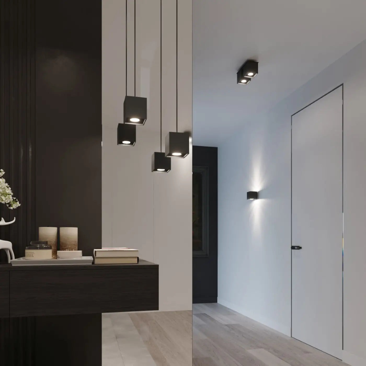Plafonnier Double Spot Noir Minimaliste - Dalumea - vue 5