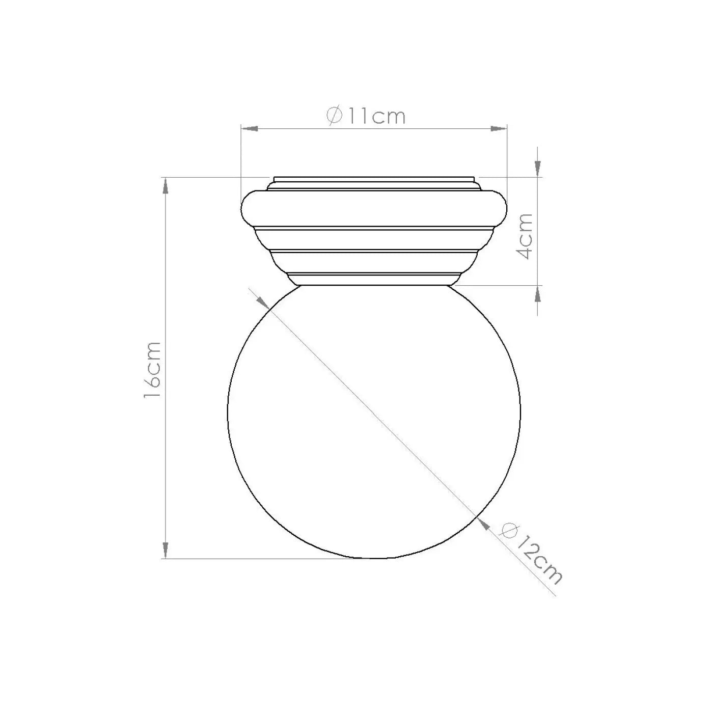 Plafonnier luminaire plafonnier boule opaline blanc design ceramique moderne - blanc - Dalumea - vue 12