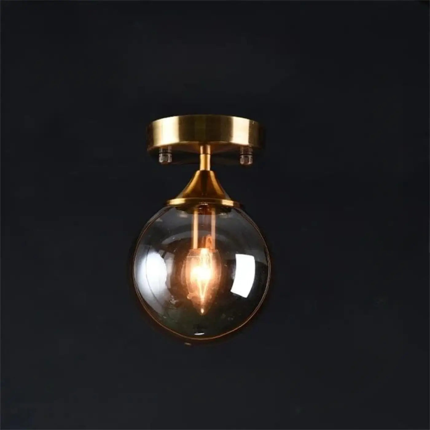 Plafonnier Boule Verre Anneau Doré - Dalumea - vue 10