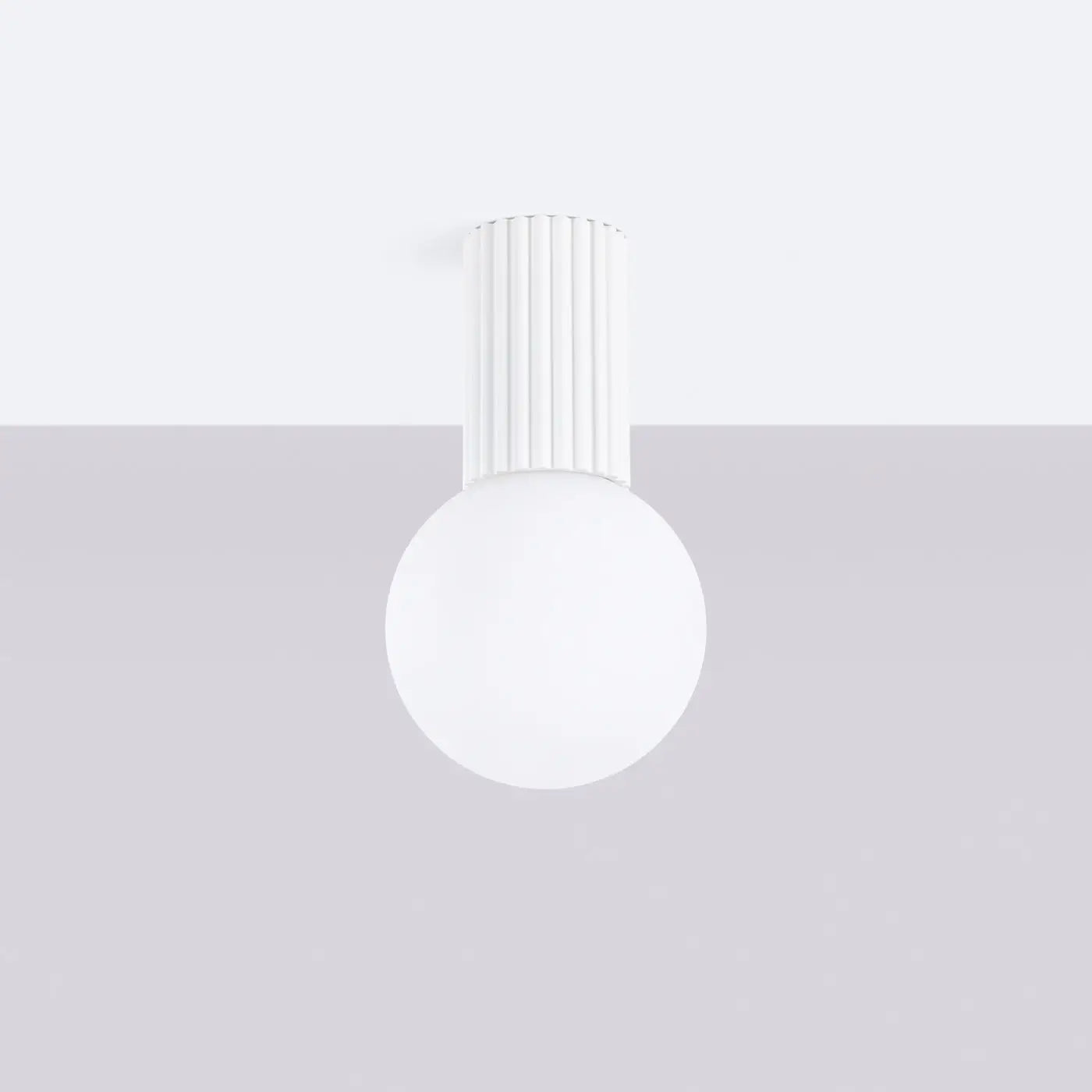 Plafonnier Blanc Minimaliste Globe Opalin - Dalumea - vue 2