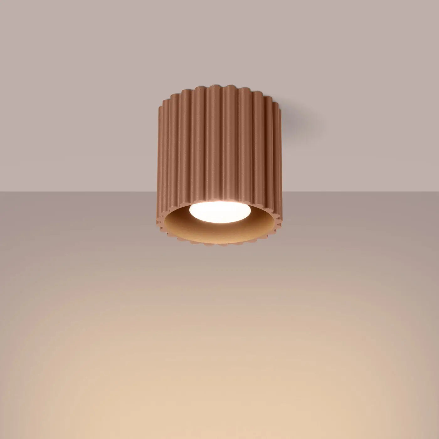Plafonnier Cylindrique Strié Moka - Dalumea - vue 1