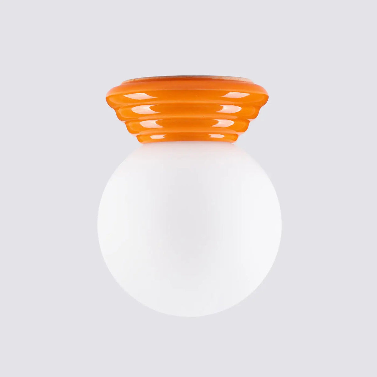 Plafonnier luminaire plafonnier boule opaline orange en ceramique design - blanc - Dalumea - vue 1