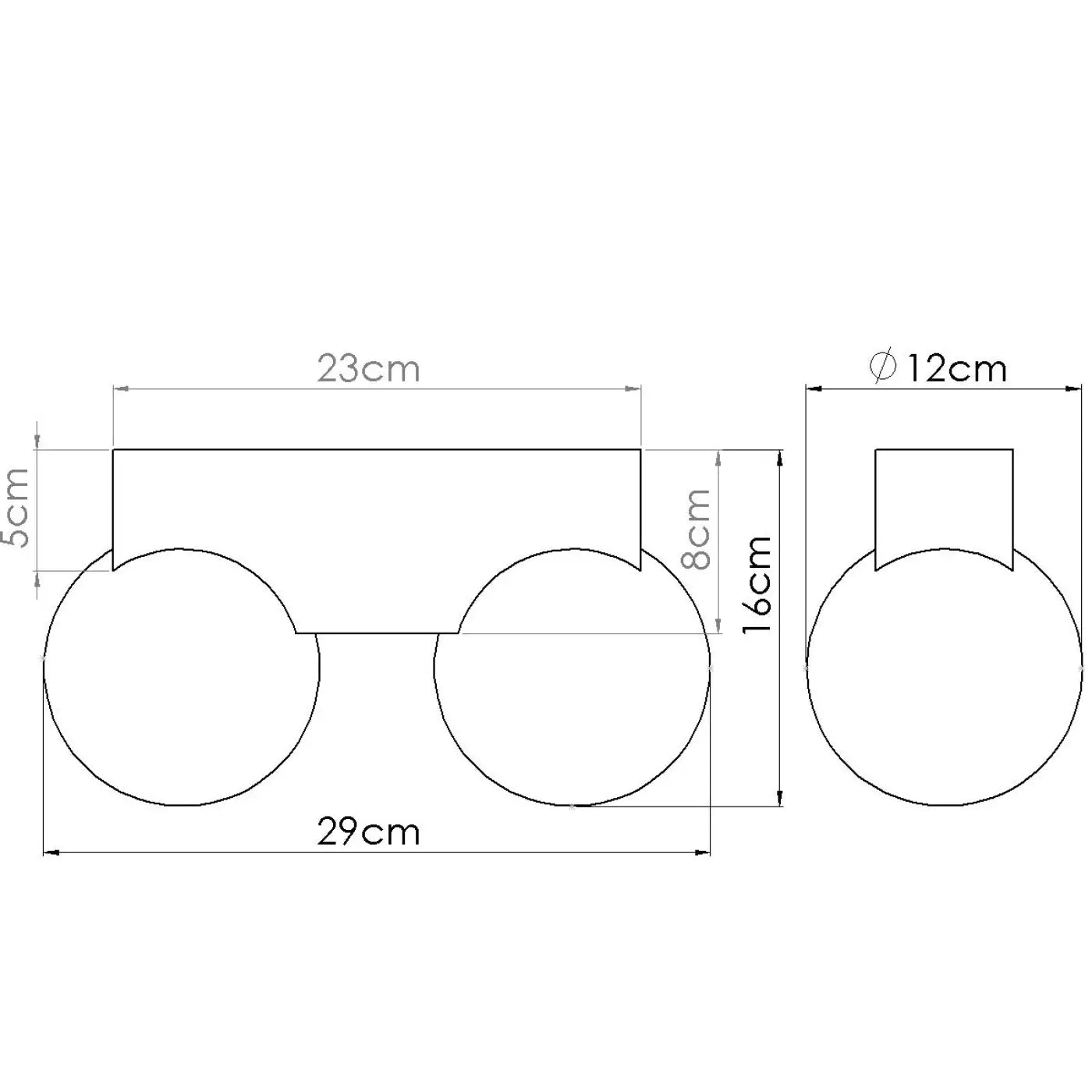 Plafonnier luminaire plafonnier bois naturel 2 globes opalins - bois - Dalumea - vue 11