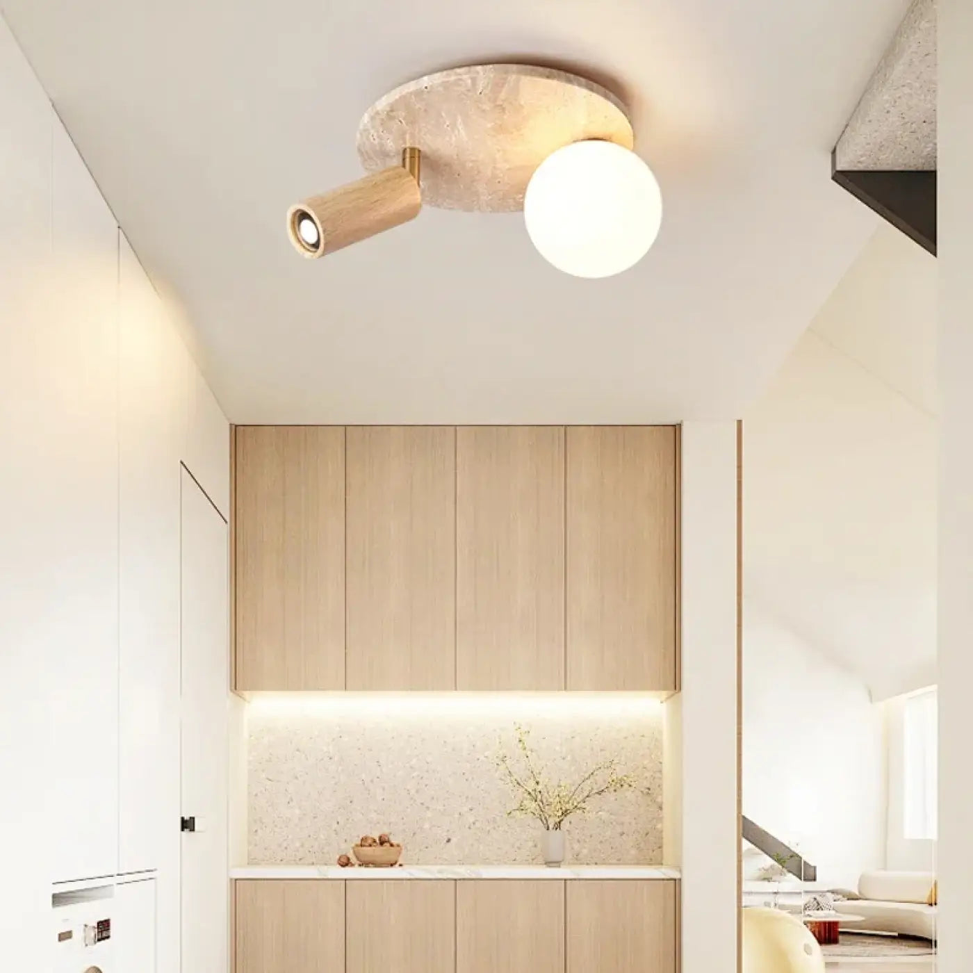 Plafonnier Pierre et Bois Design - Dalumea - vue 5