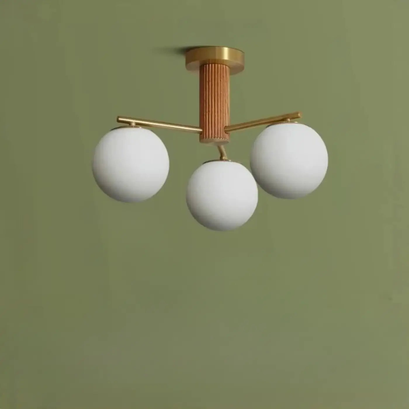 Plafonnier Boules Verre Bois - Dalumea - vue 3
