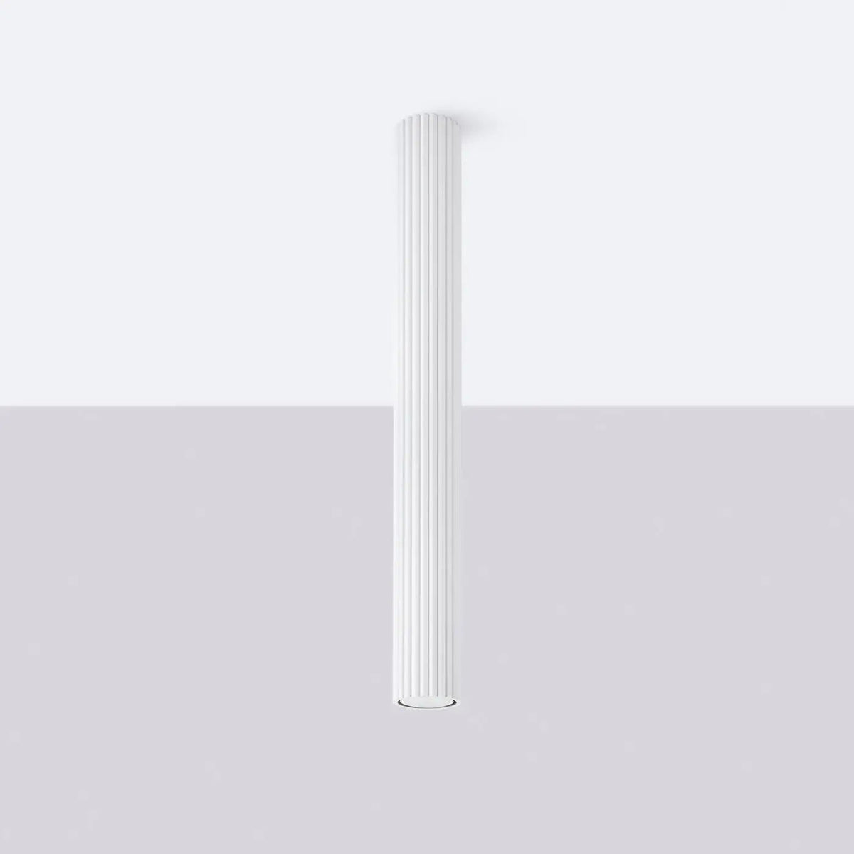 Plafonnier Cylindrique Cannelé Blanc