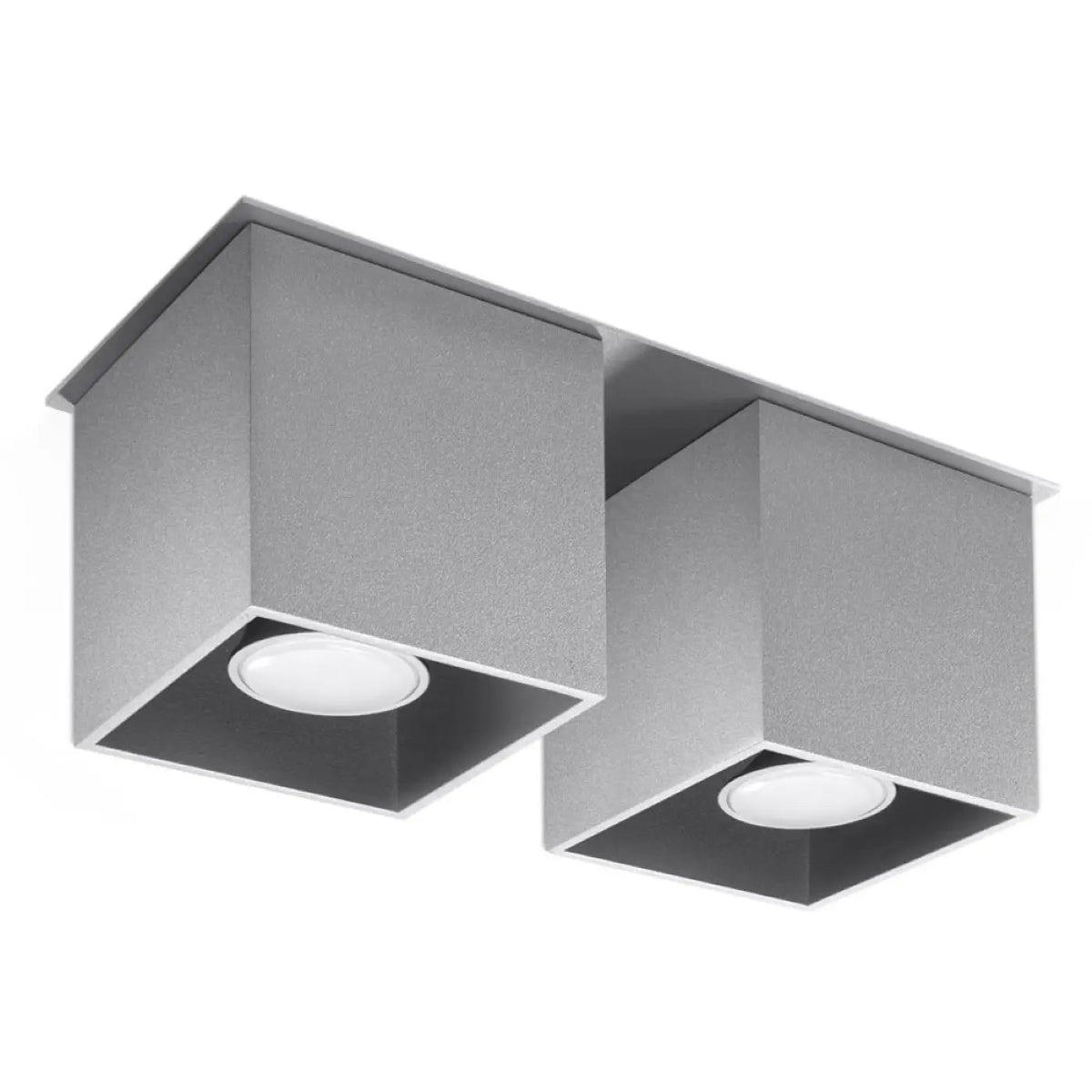 Plafonnier Double Spot Blocs Séparés Gris - Dalumea - vue 4